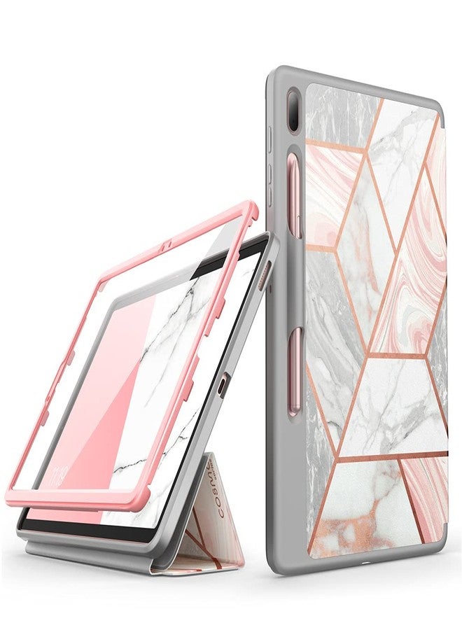 آي-بلاسون جراب i-Blason Cosmo لجهاز Samsung Galaxy Tab S7 FE 12.4" إصدار 2021 فقط، غطاء ثلاثي الطي يغطي كامل الجهاز مع واقي شاشة مدمج، غطاء ذكي واقٍ مع خاصية التشغيل/الإيقاف التلقائي وحامل قلم (رخامي) - Image 1